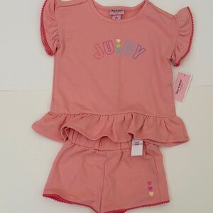 Juicy Couture Pink Ruffle Outfit with Heart Details
